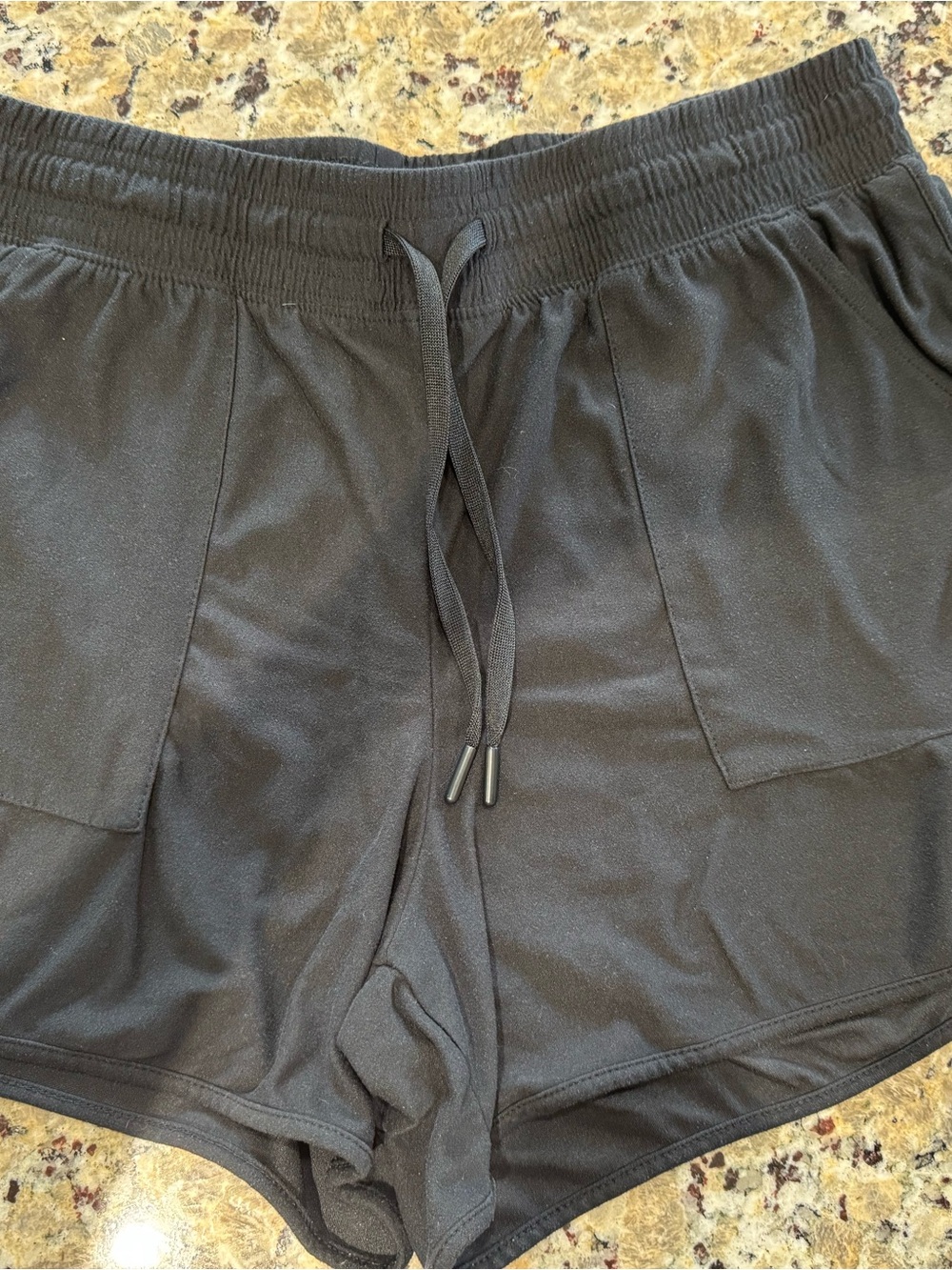 Athletic Works Black Performance Drawstring Shorts